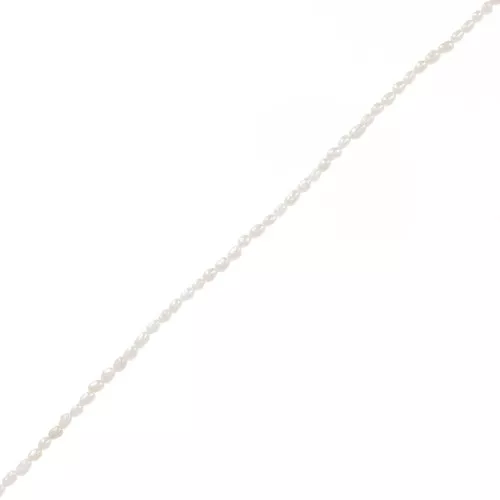 Perlas de agua dulce grano de arroz - 3x2 mm - Grado AA Blanco x40cm