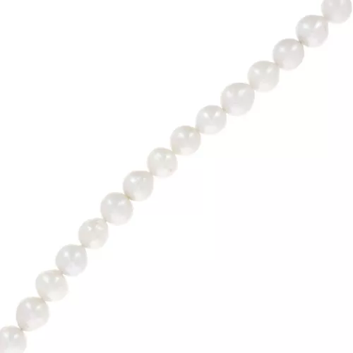 Cuenta redonda irregular 9.5 mm - Grado AA Blanco x4