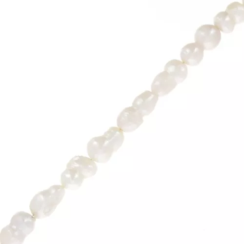 Perlas barrocas irregulares de agua dulce 18x10 mm - Grado AA Blanco x4
