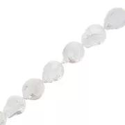 Perla de Agua Dulce Irregular - Palet Redondo 21 mm - Grado AA+ Blanco x1