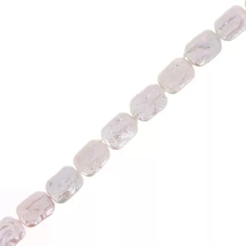 Perla de Agua Dulce Rectángulo Irregular 20x15 mm - Grado AA Blanco Iridiscente x1