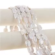 Perla de Agua Dulce Rectángulo Irregular 20x15 mm - Grado AA Blanco Iridiscente x1