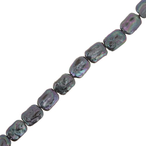 Perla de agua dulce rectángulo irregular 18x14 mm tintada - Grado AA Negra Nacarada