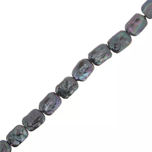 Perla de agua dulce rectángulo irregular 18x14 mm tintada - Grado AA Negra Nacarada