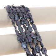 Perla de agua dulce rectángulo irregular 18x14 mm tintada - Grado AA Negra Nacarada