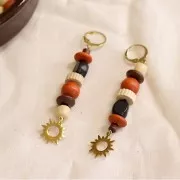 Surtido de cuenta de madera natural/ marrón x50g