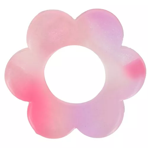 Colgante Flor Acetato 18 mm - Carey - Rosa - Violeta x1