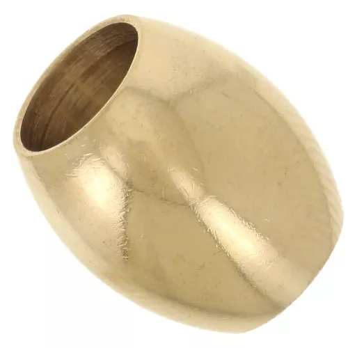 Cuentas con forma de oliva 11x10 mm agujero grande - Acero inoxidable 304L Dorado x5