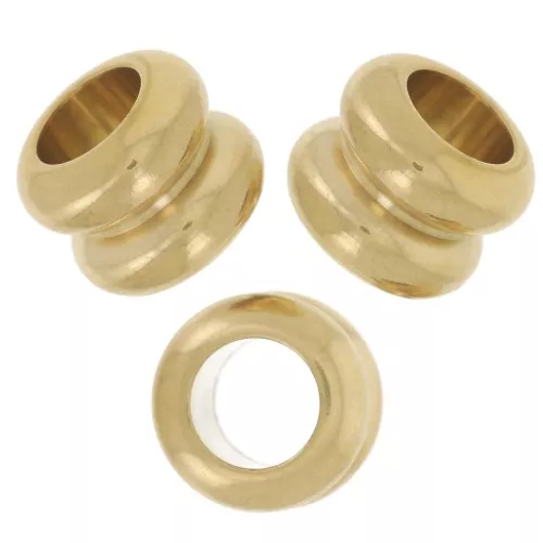 Cuentas con agujero grande 9x7 mm - Acero inoxidable 304L Dorado x5