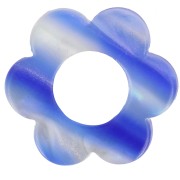 Colgante Flor Acetato 18 mm - Rayas - Azul Oscuro - Blanco Nacarado x1|raw }}