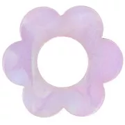 Colgante Flor Acetato 18 mm - Perla Lila x1