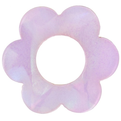 Colgante Flor Acetato 18 mm - Perla Lila x1