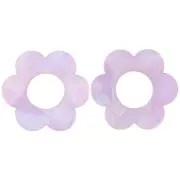 Colgante Flor Acetato 18 mm - Perla Lila x1
