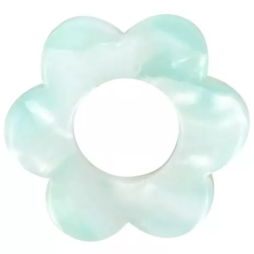 Colgante Flor Acetato 18 mm - Perla Verde Pálido x1