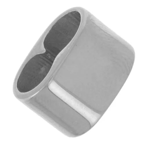 Doble cuenta pasante 13x9 mm para cordones de 5 mm - Acero inoxidable 304L x1