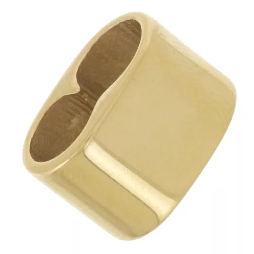 Doble cuenta pasante 13x9 mm para cordones de 5 mm - Acero inoxidable 304L Dorado x1