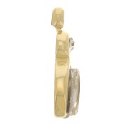 Dije en forma de lanzadera de 9,5 x 3,6 mm de óxido de circonio - Acero inoxidable 304 dorado x1