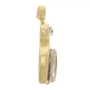 Dije en forma de lanzadera de 9,5 x 3,6 mm de óxido de circonio - Acero inoxidable 304 dorado x1