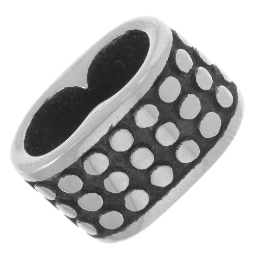 Doble cuenta pasante 13x8 mm para cordones de 5 mm - patrón - acero inoxidable 304L x1