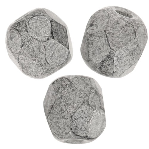 Facetas 3 mm Azabache Plata Antigua x50