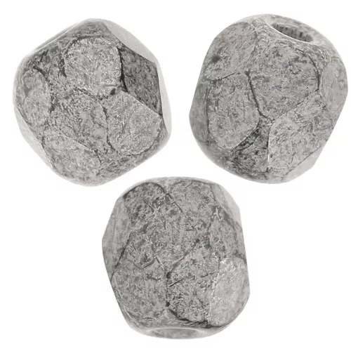Facetas 3 mm Azabache Plata Antigua x50
