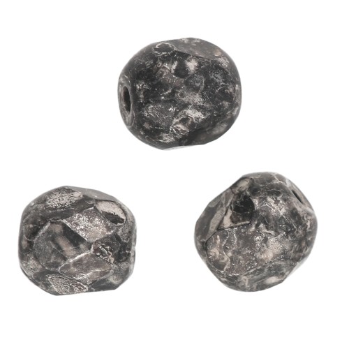 Facetas 4 mm Azabache Plata Antigua x50