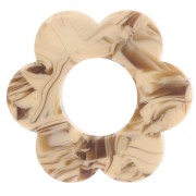 Colgante flor acetato 18 mm - Caramelo jaspeado - Marrón oscuro x1