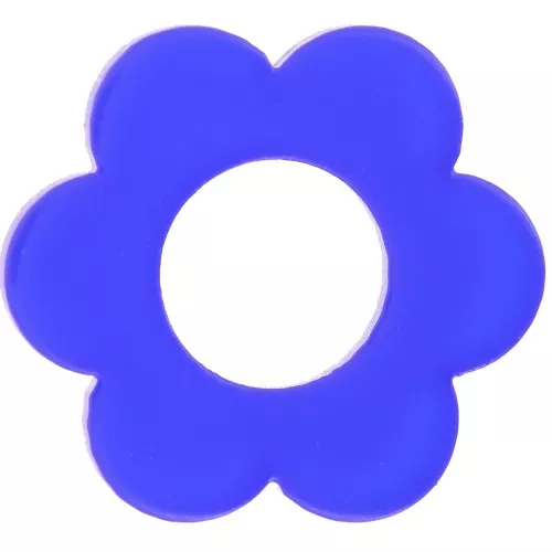 Colgante flor acrílico transparente 18 mm - Azul real x1