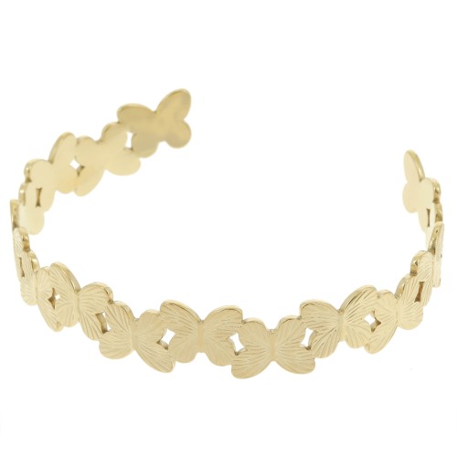 Pulsera con cierre mariposa - ajustable 12x160 mm - Acero inoxidable 304L Dorado x1
