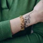 Pulsera con cierre mariposa - ajustable 12x160 mm - Acero inoxidable 304L Dorado x1