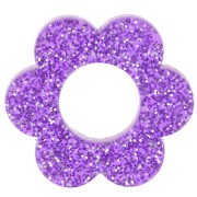 Colgante flor acrílico 18 mm - Purpurina x1