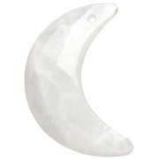 Colgante de media luna facetado de 20 x 14 mm de piedra preciosa - Piedra lunar x1