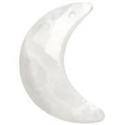Colgante de media luna facetado de 20 x 14 mm de piedra preciosa - Piedra lunar x1