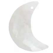 Colgante gema media luna facetada 16x10 mm - Piedra luna x1