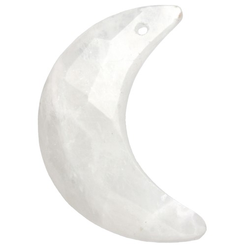 Colgante de media luna facetado de 20 x 14 mm de piedra preciosa - Piedra lunar x1