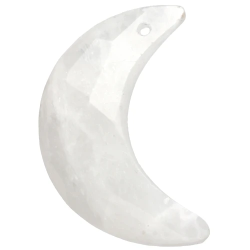 Colgante de media luna facetado de 20 x 14 mm de piedra preciosa - Piedra lunar x1