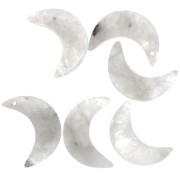 Colgante de media luna facetado de 20 x 14 mm de piedra preciosa - Piedra lunar x1