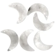 Colgante de media luna facetado de 20 x 14 mm de piedra preciosa - Piedra lunar x1