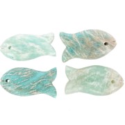 Colgante gema pez 21x11 mm - Amazonita x1