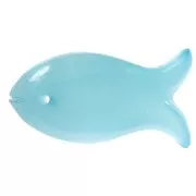 Colgante Gema Pez 21x11 mm - Calcedonia Azul x1