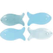 Colgante Gema Pez 21x11 mm - Calcedonia Azul x1