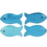 Colgante imitación pez 21x11 mm - Turquesa x1