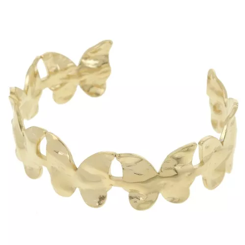 Pulsera con cierre de mariposa ajustable 17x160 mm Acero inoxidable 304L Dorado x1