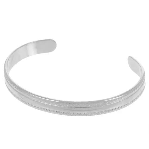 Pulsera brazalete con textura ovalada - ajustable 8x150 mm - acero inoxidable 304L x1