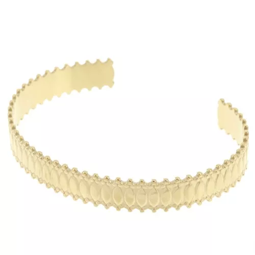 Pulsera ajustable efecto encaje 11x160 mm Acero inoxidable 304L Dorado x1