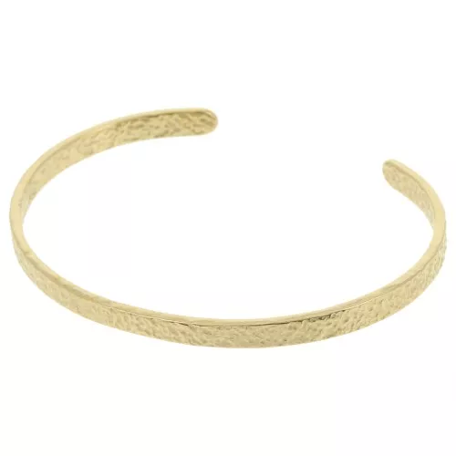 Pulsera martillada ajustable - 4,5x170 mm - Acero inoxidable 304L Dorado x1