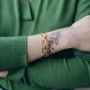 14.5x150 mm ovalada anillos ajustables Acero inoxidable 304L Dorado pulsera x1