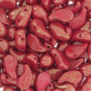 Cuentas de cristal checo 2 agujeros Zoliduo® Izquierda 5x8mm Rojo opaco Rojo terracota x20|raw }}