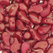 Cuentas de cristal checo 2 agujeros Zoliduo® Izquierda 5x8mm Rojo opaco Rojo terracota x20