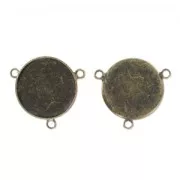 Engaste Eco separador 3 anillos fondo plano 18 mm bronce